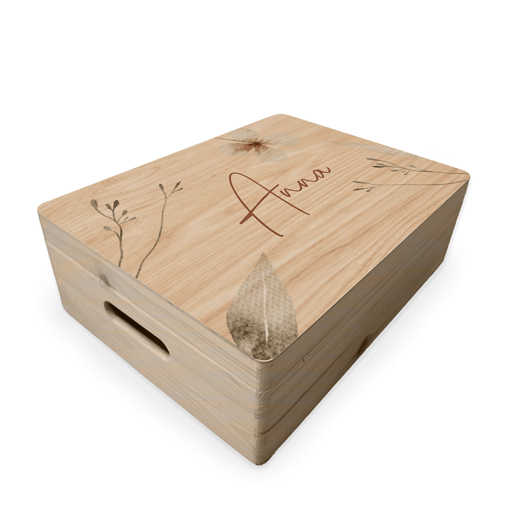 Houten bewaarkist droogbloemen