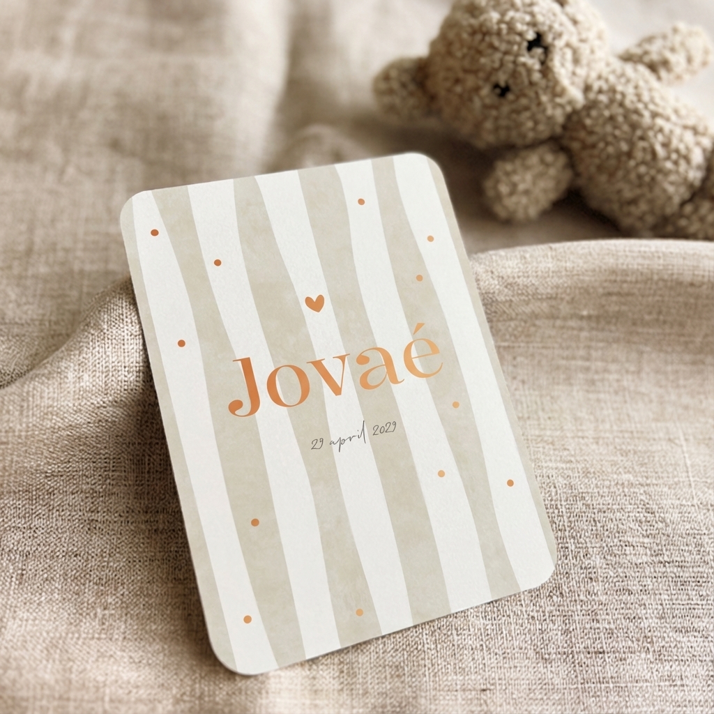 Geboortekaartje Strepen Lijnen Jongen