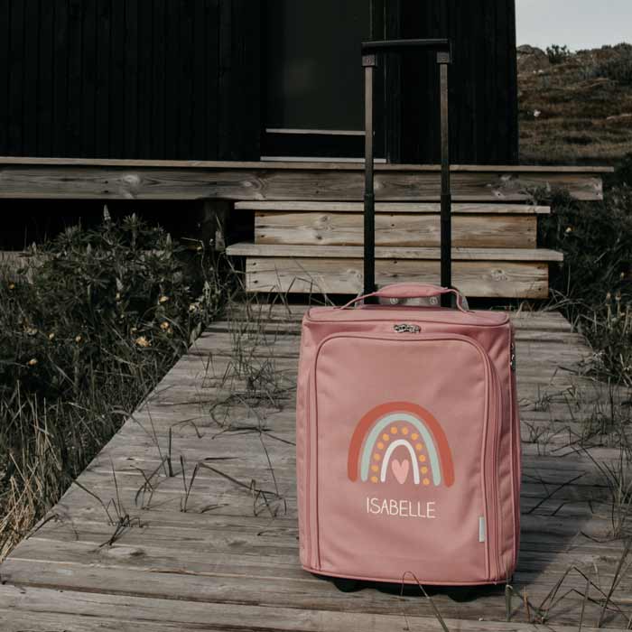 Kindertrolley met naam en regenboog