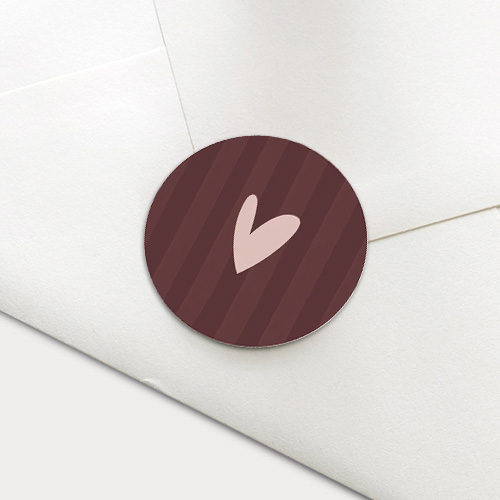 Sluitzegel envelop met strepen en hartje