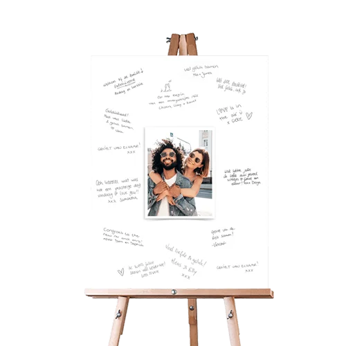 Panneau mariage livre d'or avec photo personnalisable