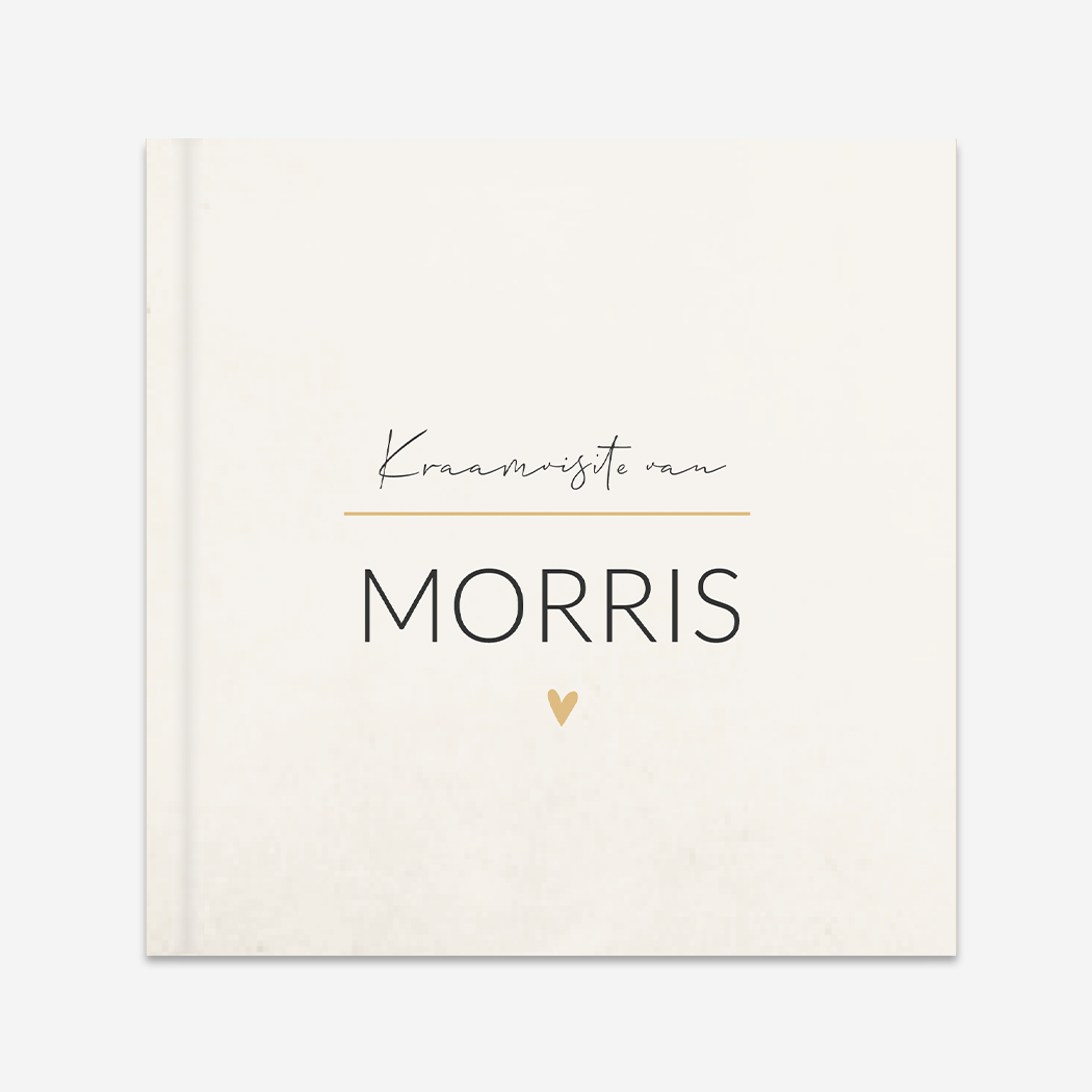 Kraambezoekboek Beige Gewolkt Goudgeel