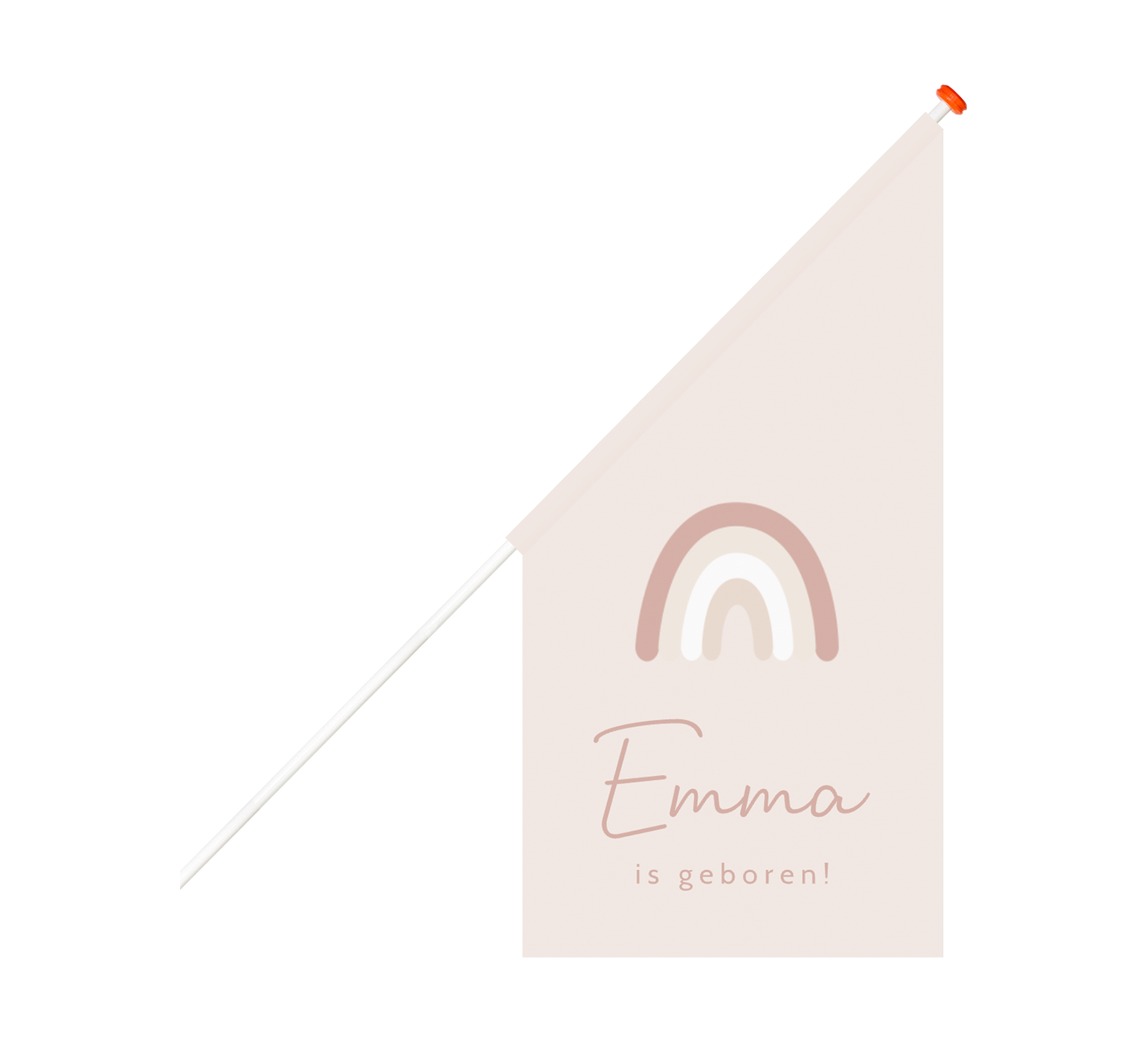 Geboortevlag beige met regenboog