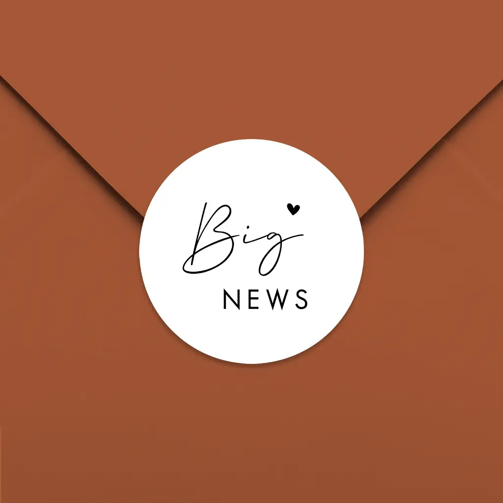 Sluitsticker 'Big news'