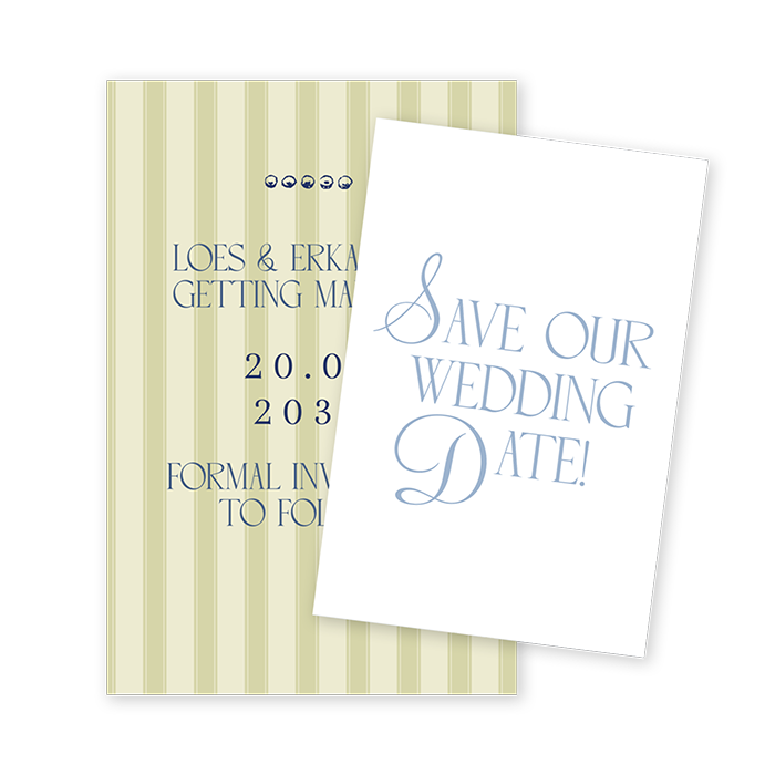 Vintage Save the Date met streepjes