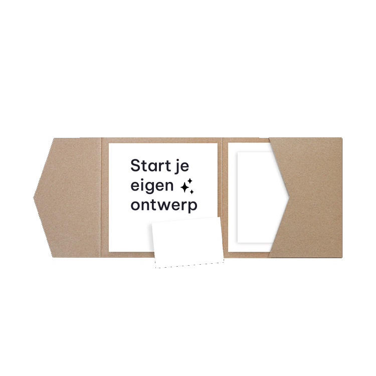 Trouwkaart pocketfold vierkant zelf maken