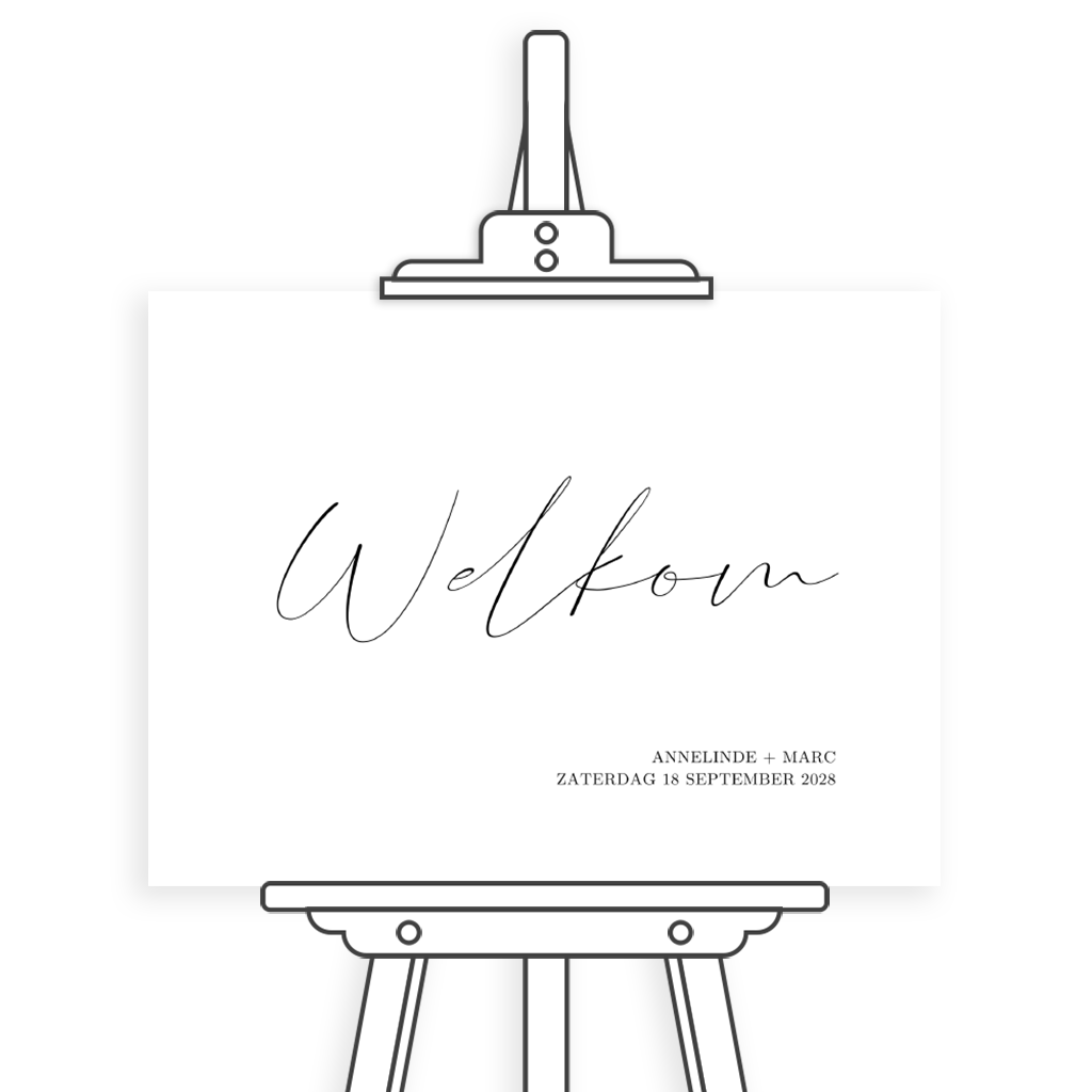 Welkomstbord voor bruiloft: Simple Elegance