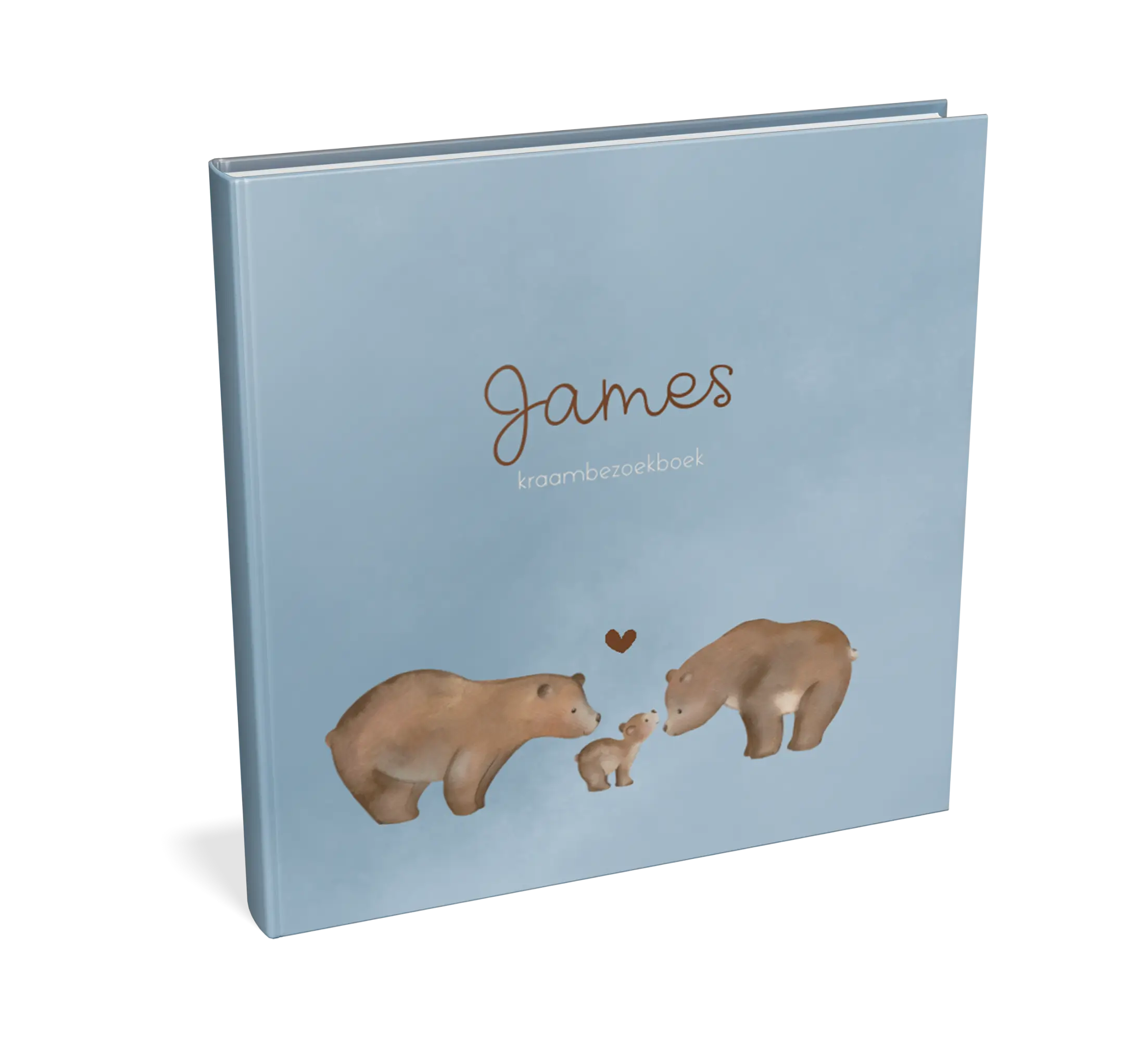 Lief kraambezoekboek met watercolour en berenfamilie