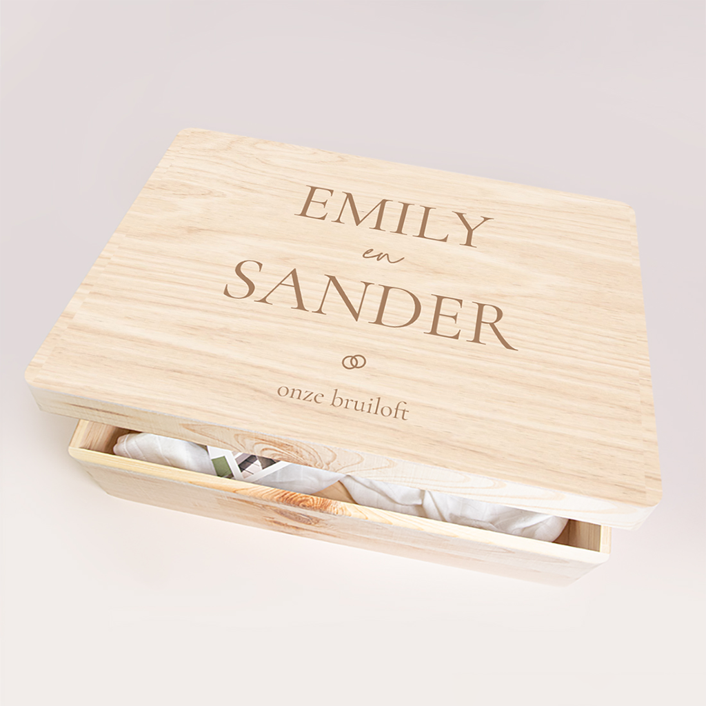 Memorybox bruiloft in neutrale kleuren