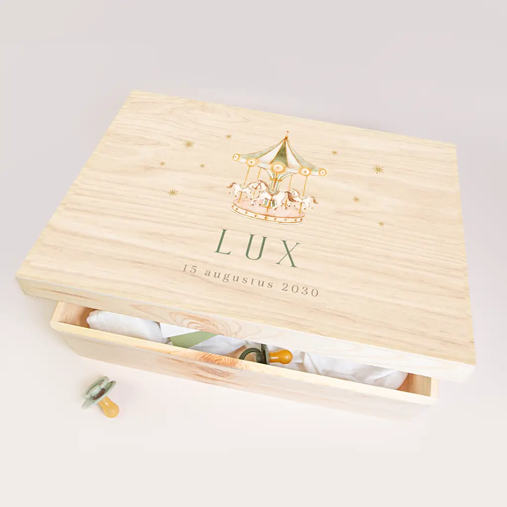 Memorybox met carrousel en paardjes 