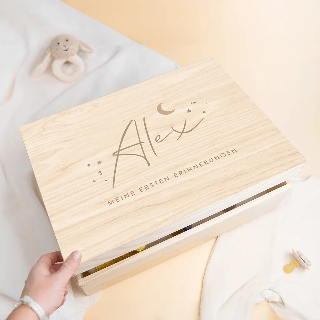 Einfache Memorybox als Geschenk zur Geburt