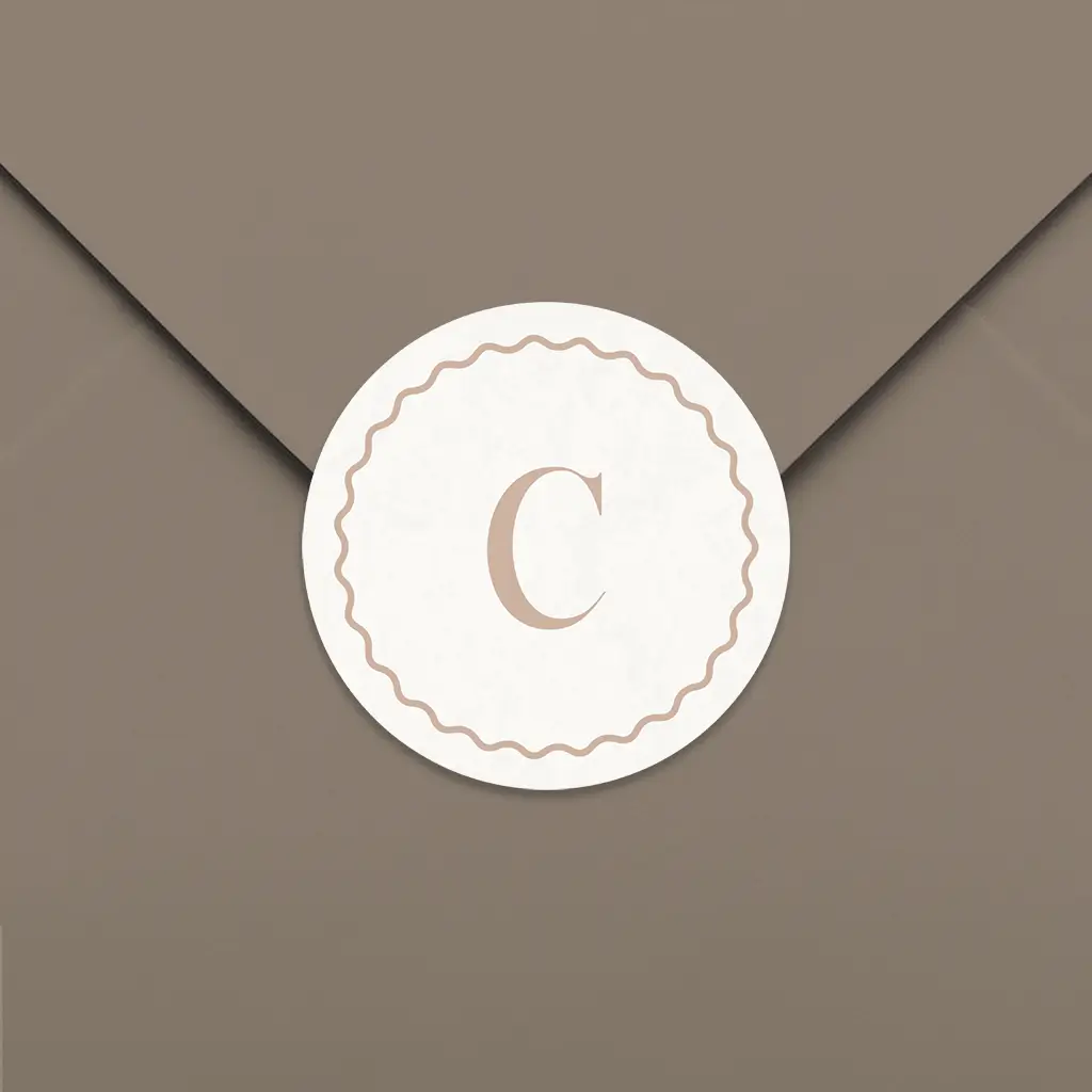 Sluitzegel met hoogglans en initiaal - per 25 stuks