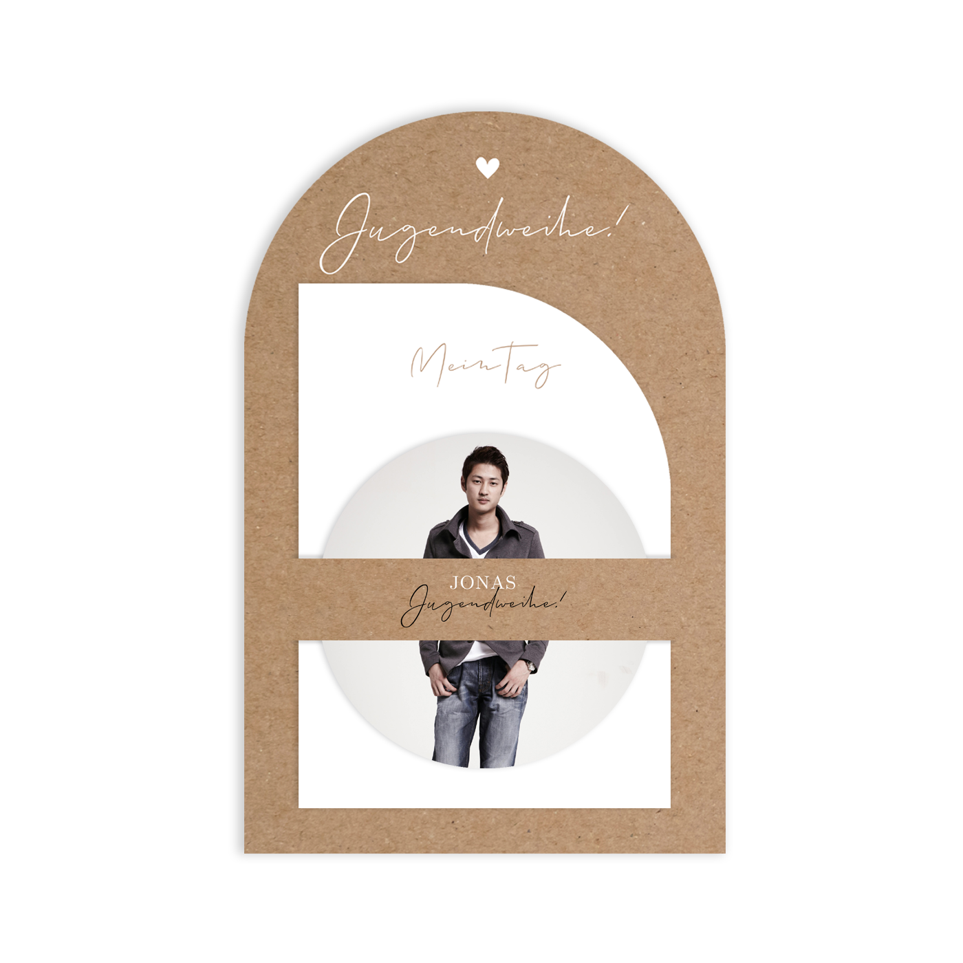Kartenset Einladung zur Jugendweihe mit Foto im Kraftlook