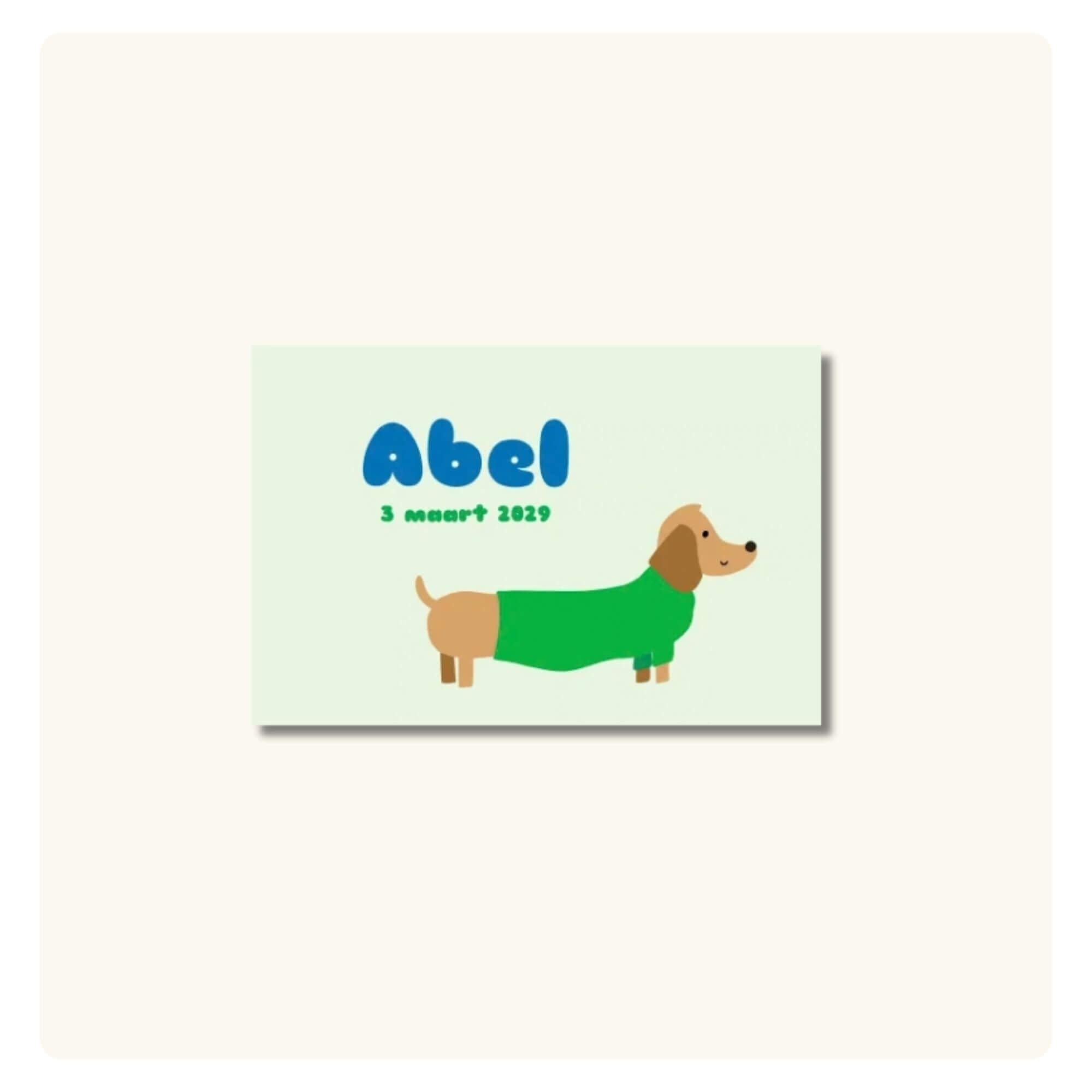 Geboortekaartje | Teckel Groen