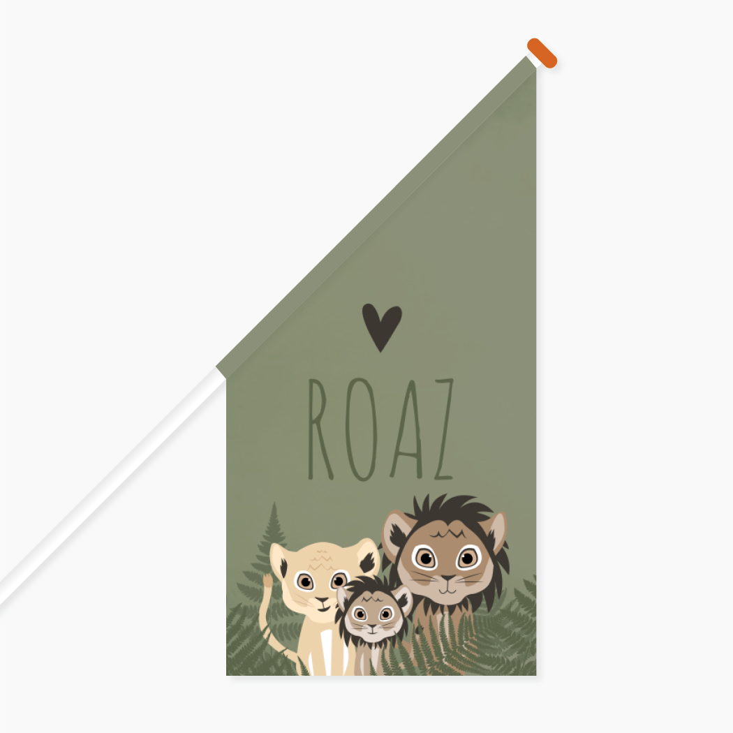 Vlag L Leeuwen Donkergroen Dieren Savanne