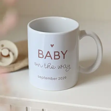 Zwangerschapsaankondiging mok met tekst