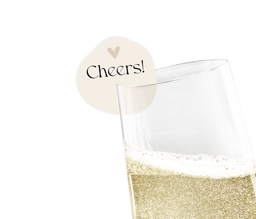 Sektglas-Deko organische Form 'Curves of Eleganz'  16 Stück