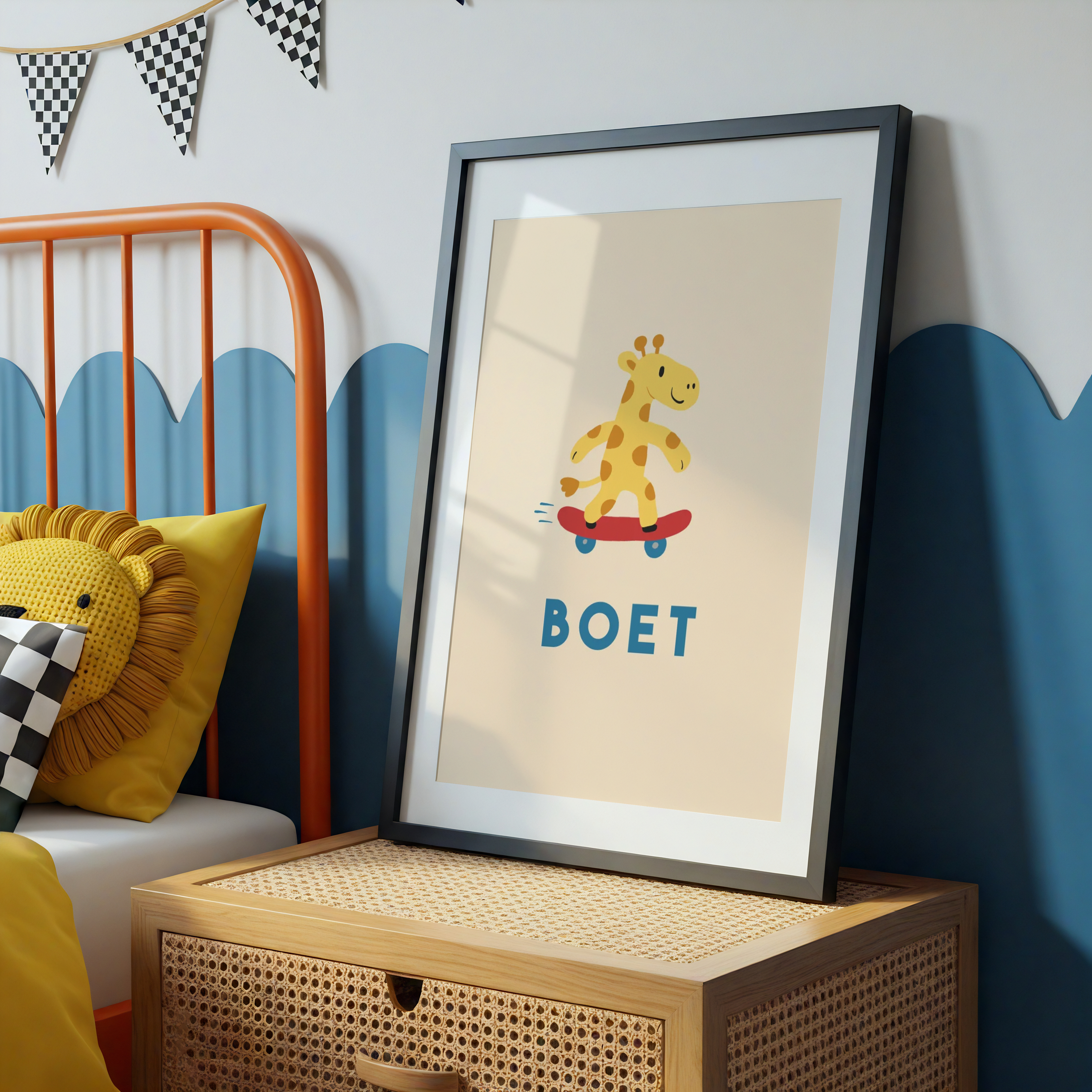 Poster Skatende Giraf Boet