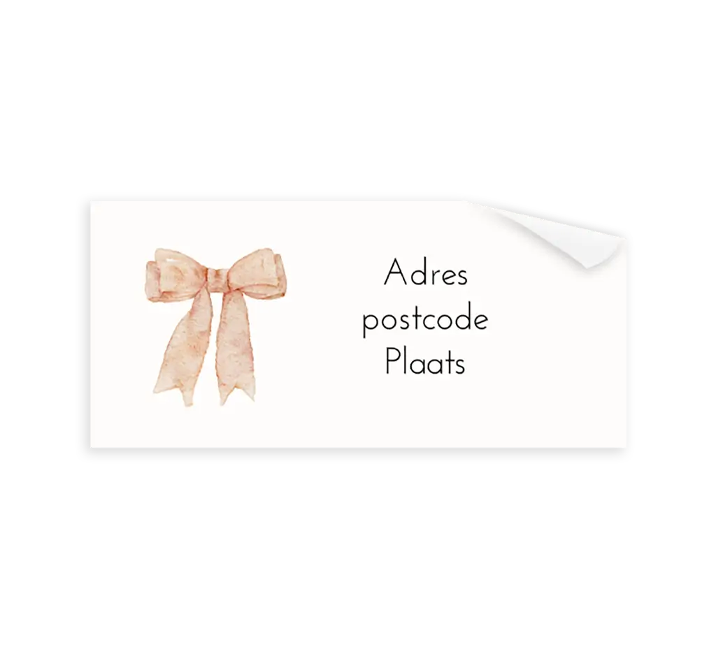 Adresstickers met roze strik