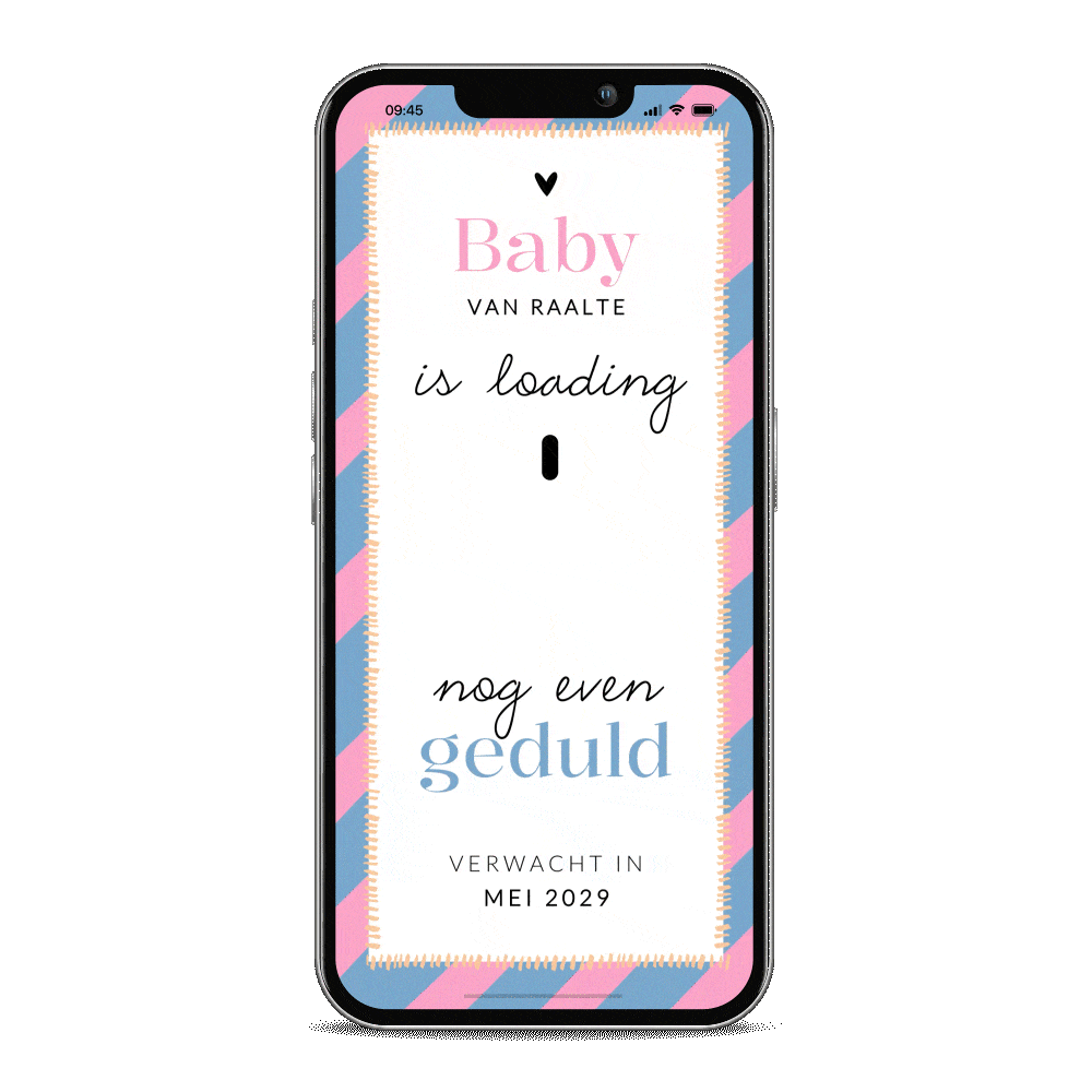 Zwangerschapsaankondiging met bewegend baby is loading