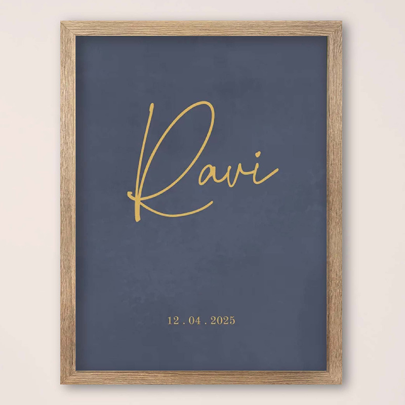 Stijlvolle poster babykamer blauw - Ravi