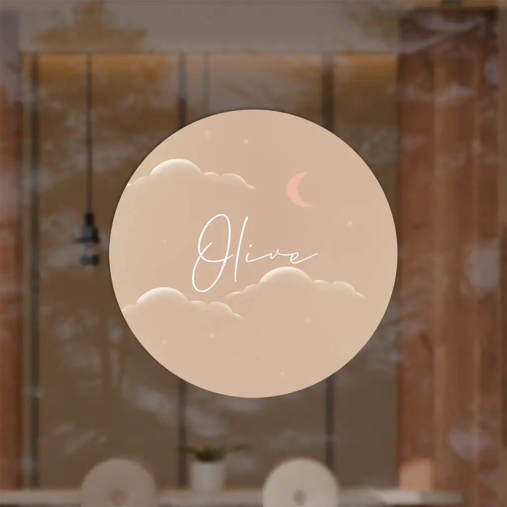 Raamsticker wolken en maantje