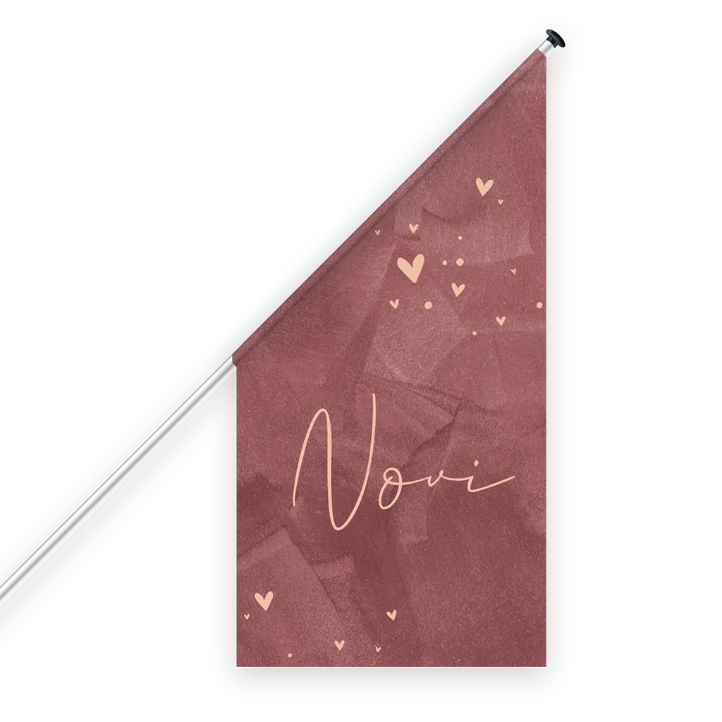 Geboortevlag meisje hartjes velvetlook