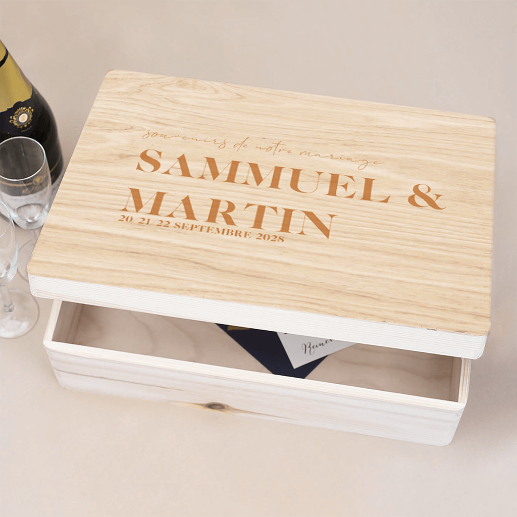 Boîte à souvenirs avec une belle typographie