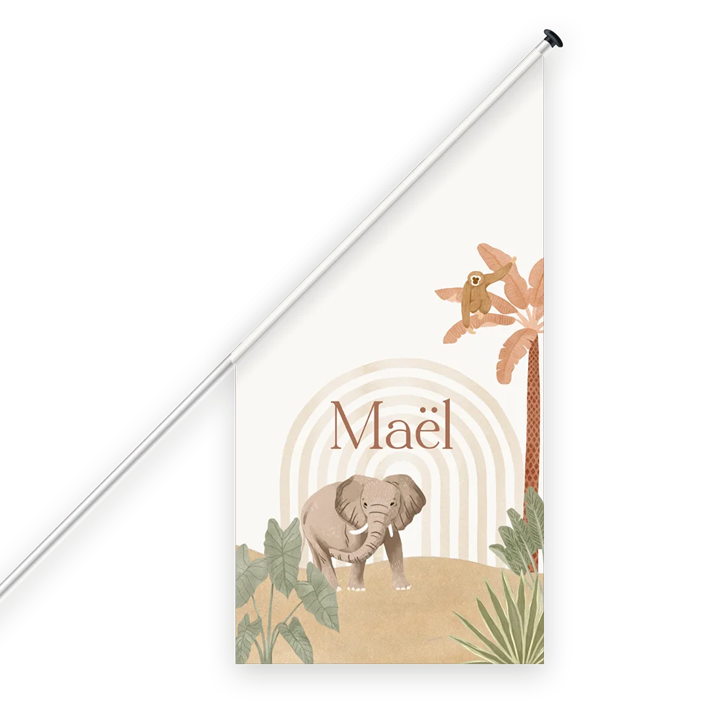 Geboortevlag unisex in jungle thema