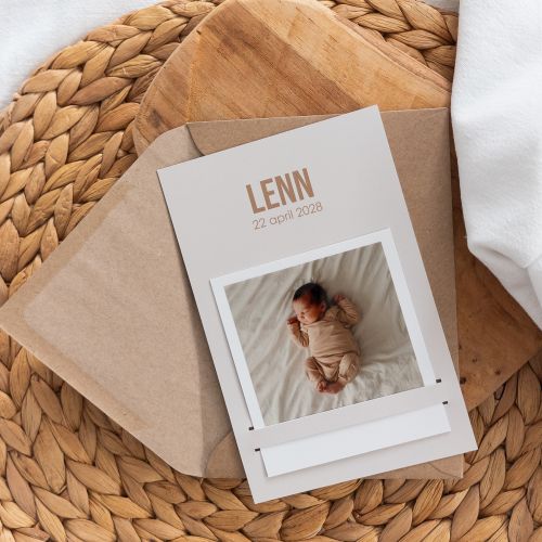 Geboortekaartje met polaroid