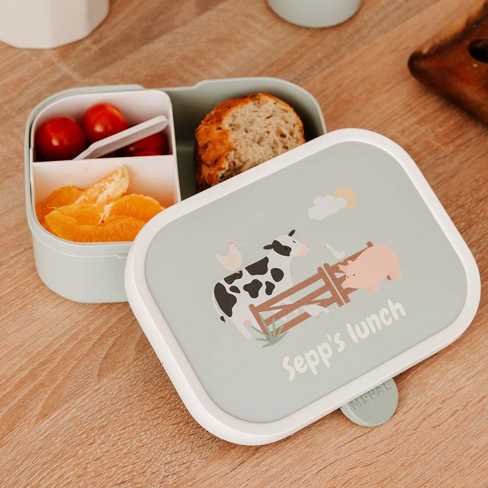 Mepal lunchbox Campus met naam en boerderijdieren