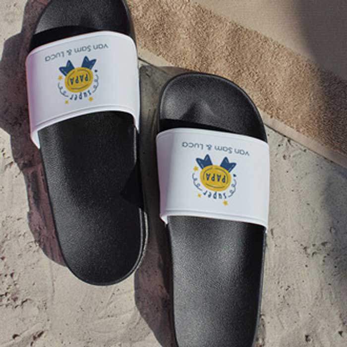 Badslippers met naam voor super papa