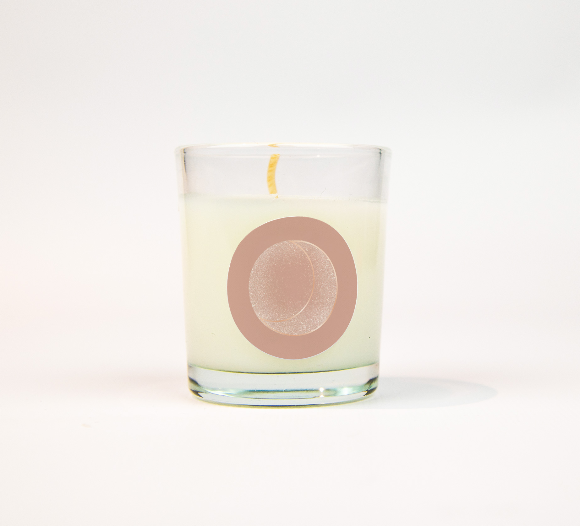 Sticker roze met roségoudfolie maantje