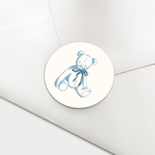 Klassieke sluitzegel teddybeer getekend