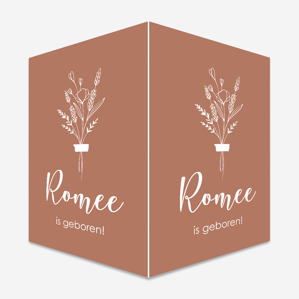 Raambord boeket bloemen lijntekening lief