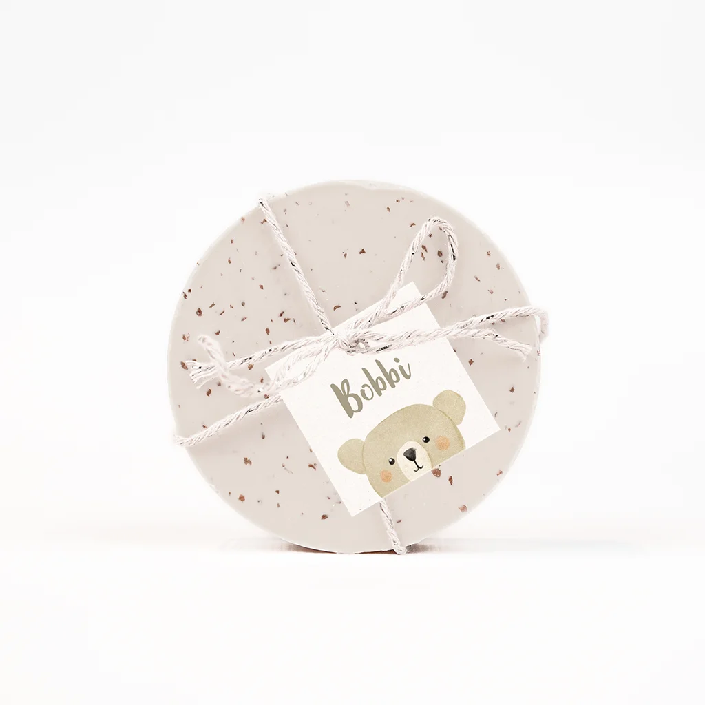 Doopsuiker labeltje met vrolijk teddybeertje | 16 stuks