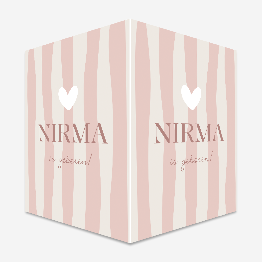 Raambord Roze Hartje Strepen