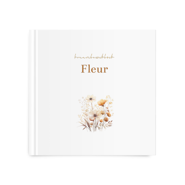 Kraambezoekboek met romantische bloemen