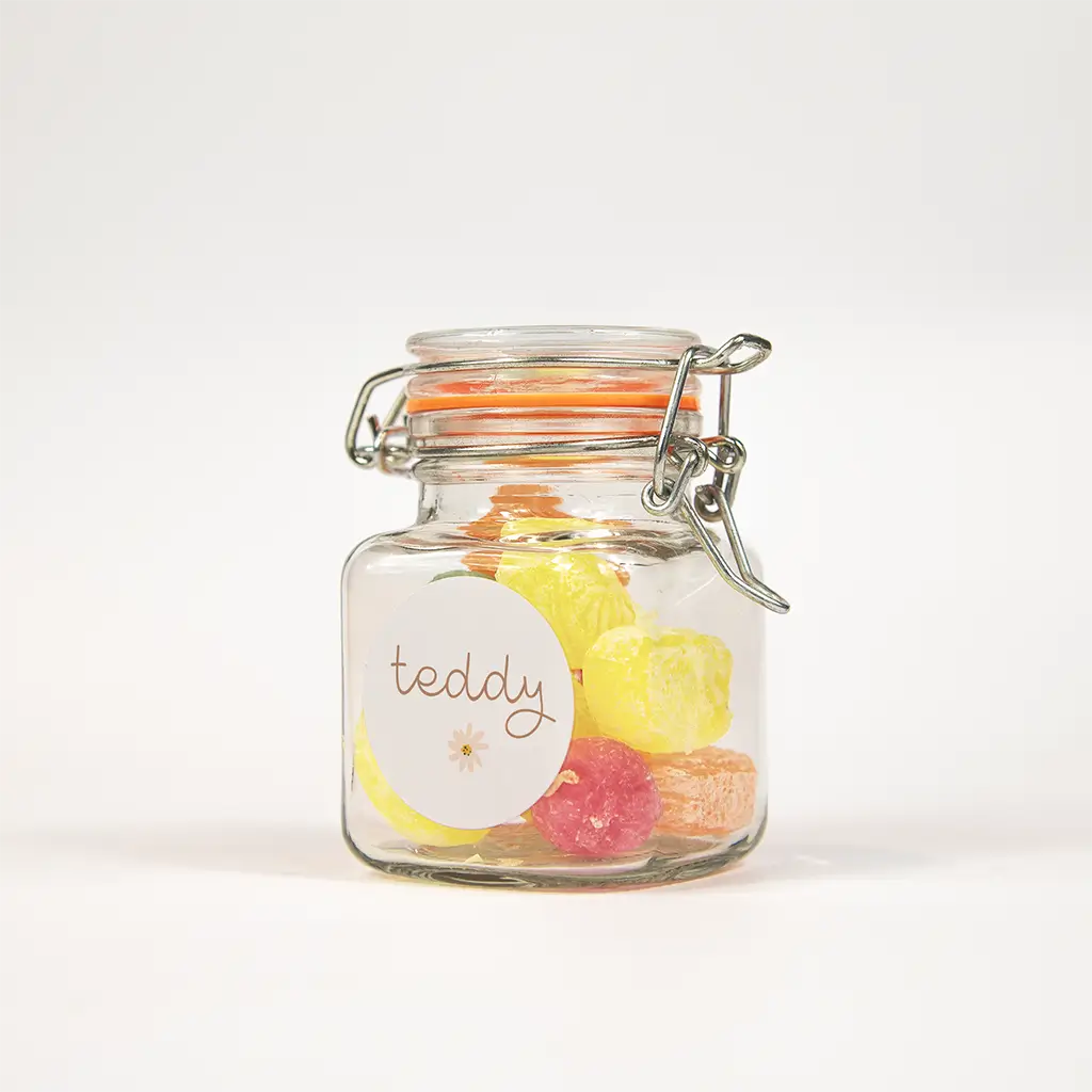 Naamsticker met bloem - per vel