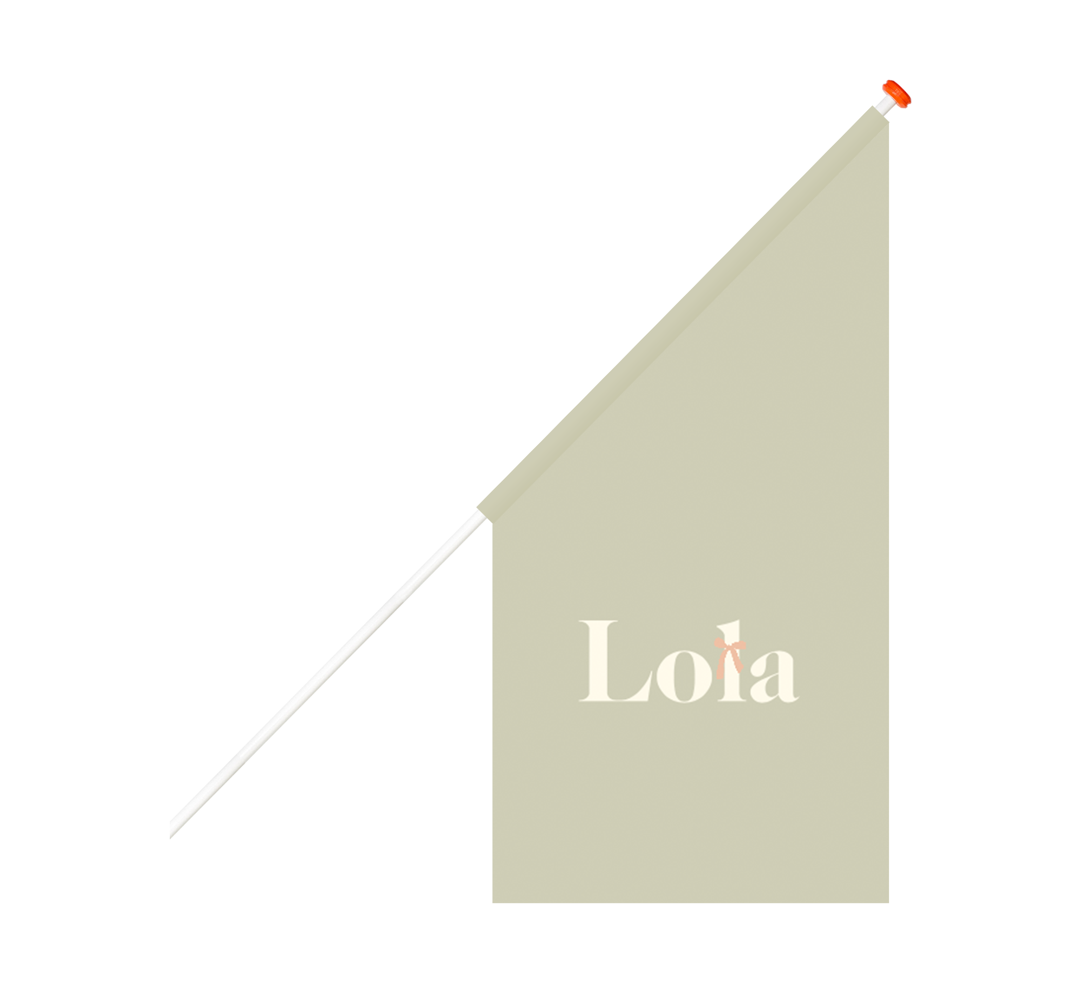 Geboortevlag groen met naam en strikje