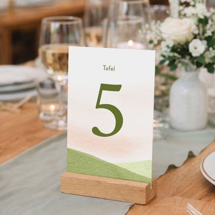 Tafelnummer waterverf landschap