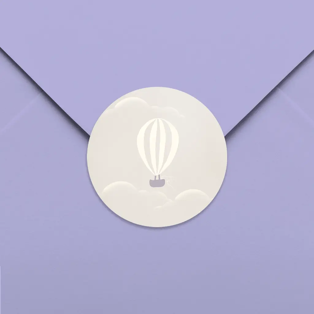 Sluitsticker met luchtballon en wolken - per 25 stuks