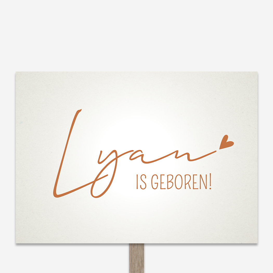 Tuinbord Rechthoekig Beige Koperkleur Hartje