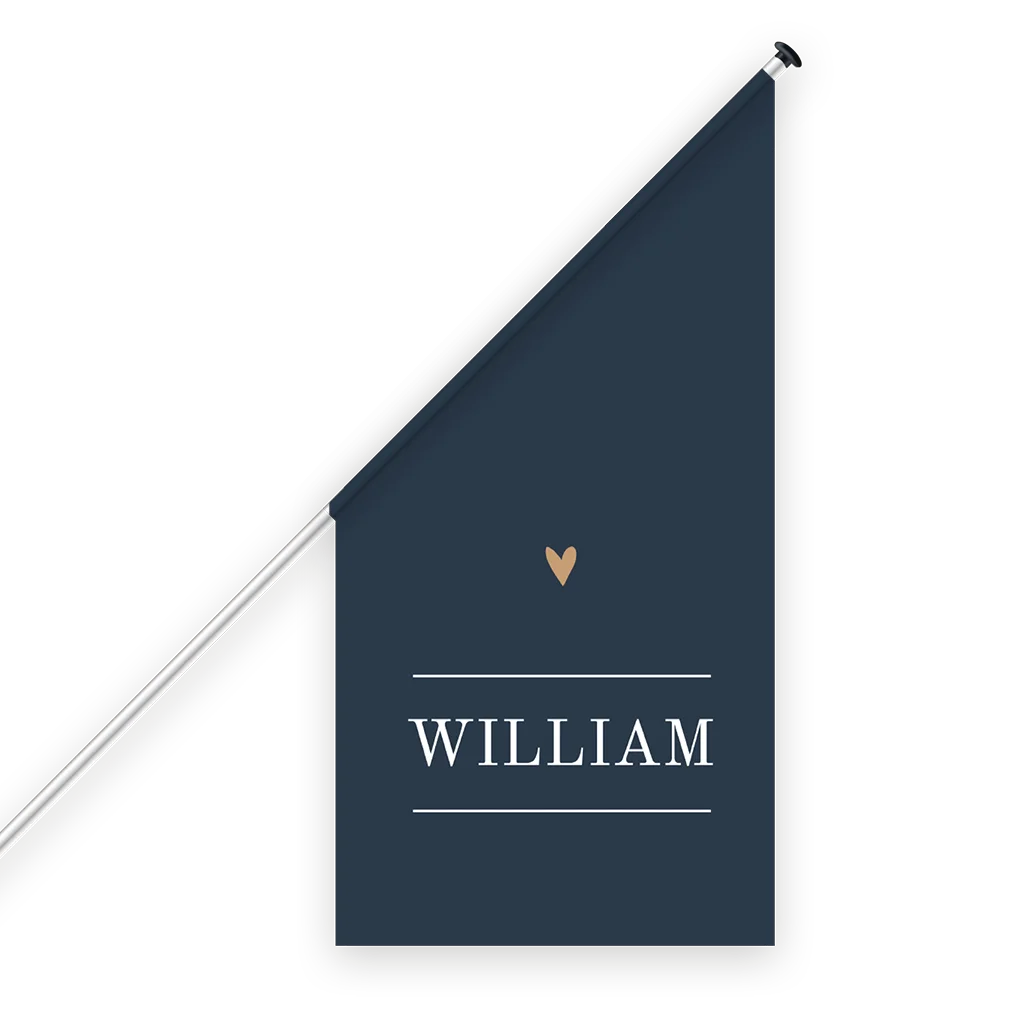 Geboortevlag klassiek clean met hartje