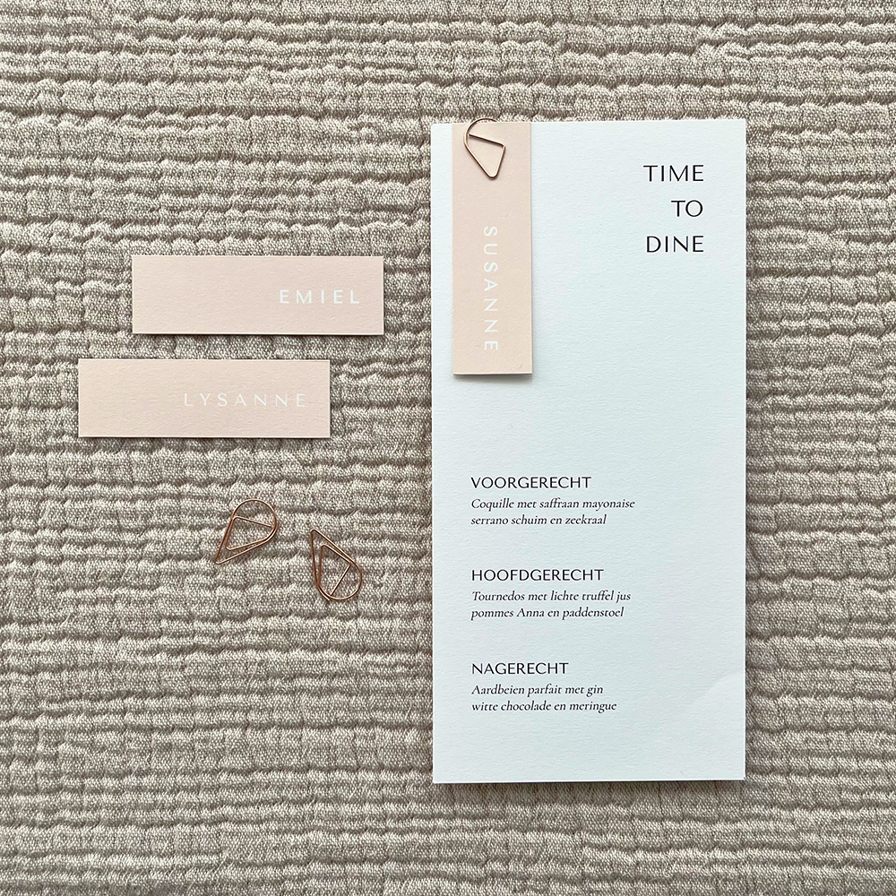 Naamkaartjes smal oudroze | 40 stuks 8x3 cm