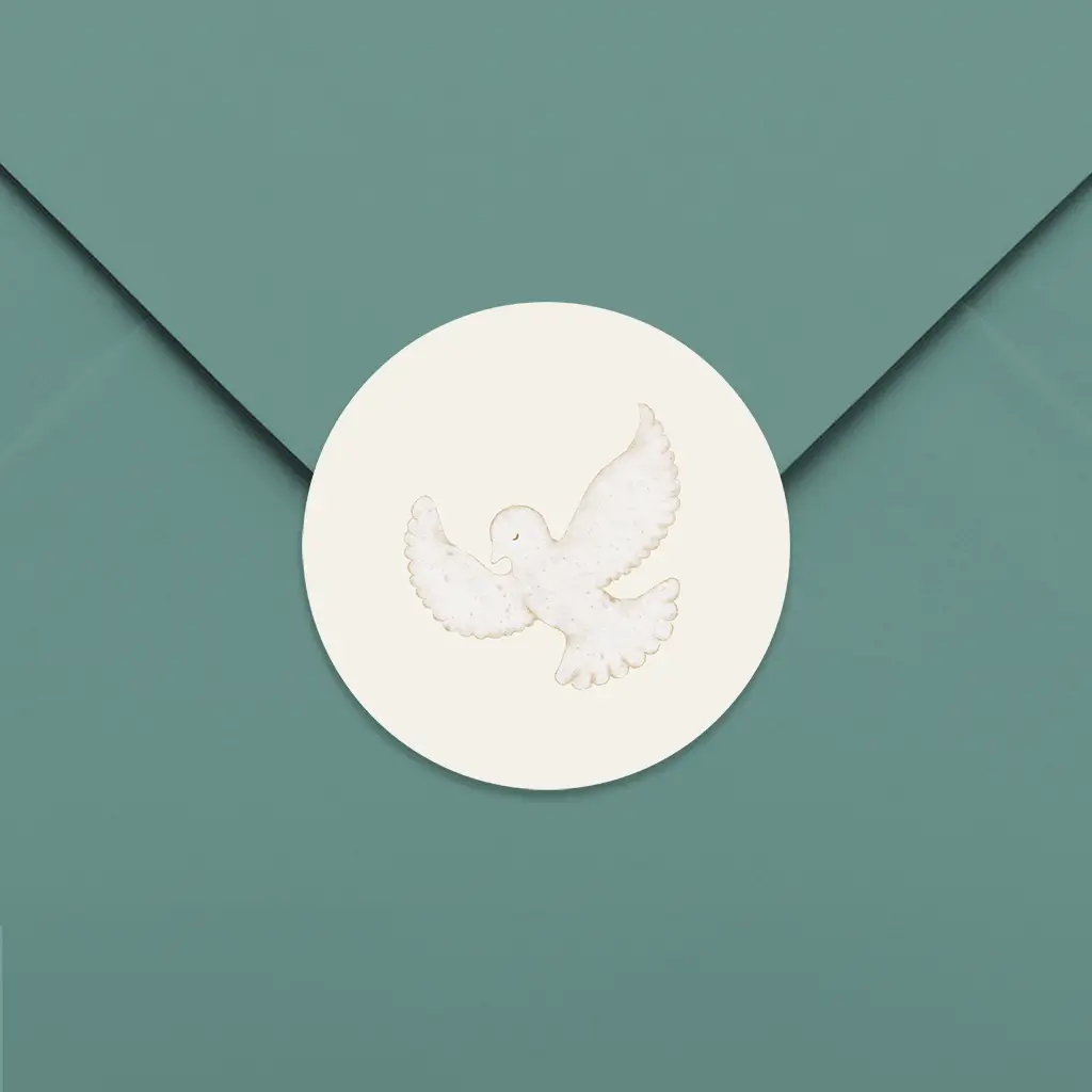 Sluitsticker met duif - per 25 stuks