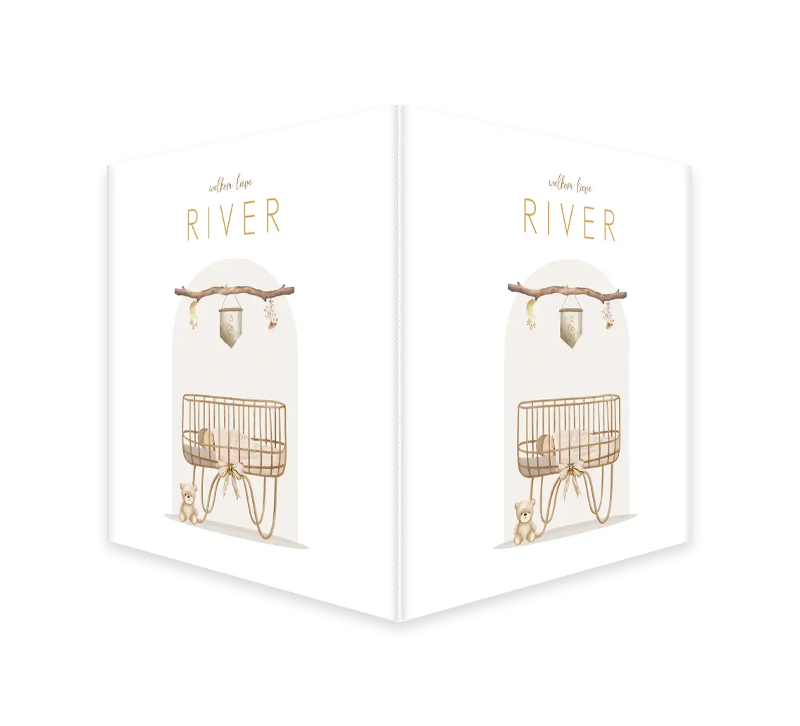 Raambord vierkant met illustratie wiegje