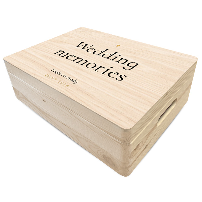 Typografische memory box trouwen