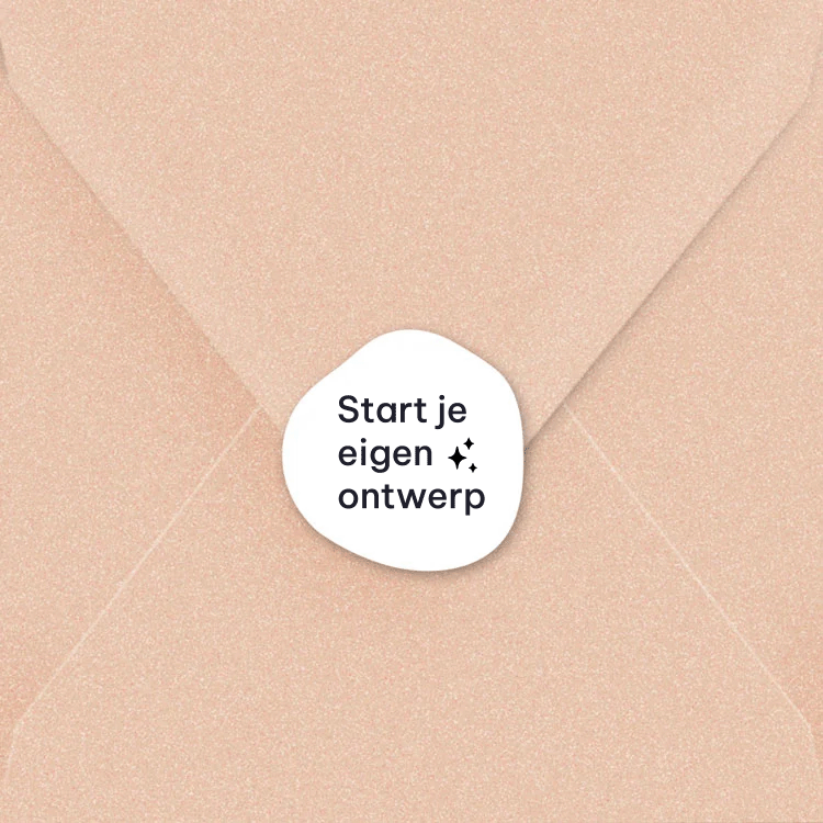 Sluitsticker trouwkaart zelf maken organische vorm