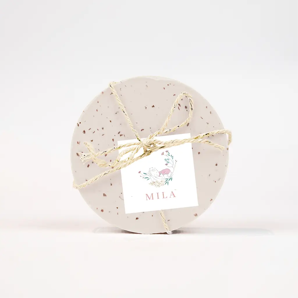 Doopsuiker labeltje met pastelkleuren en bloemen - per 16 stuks